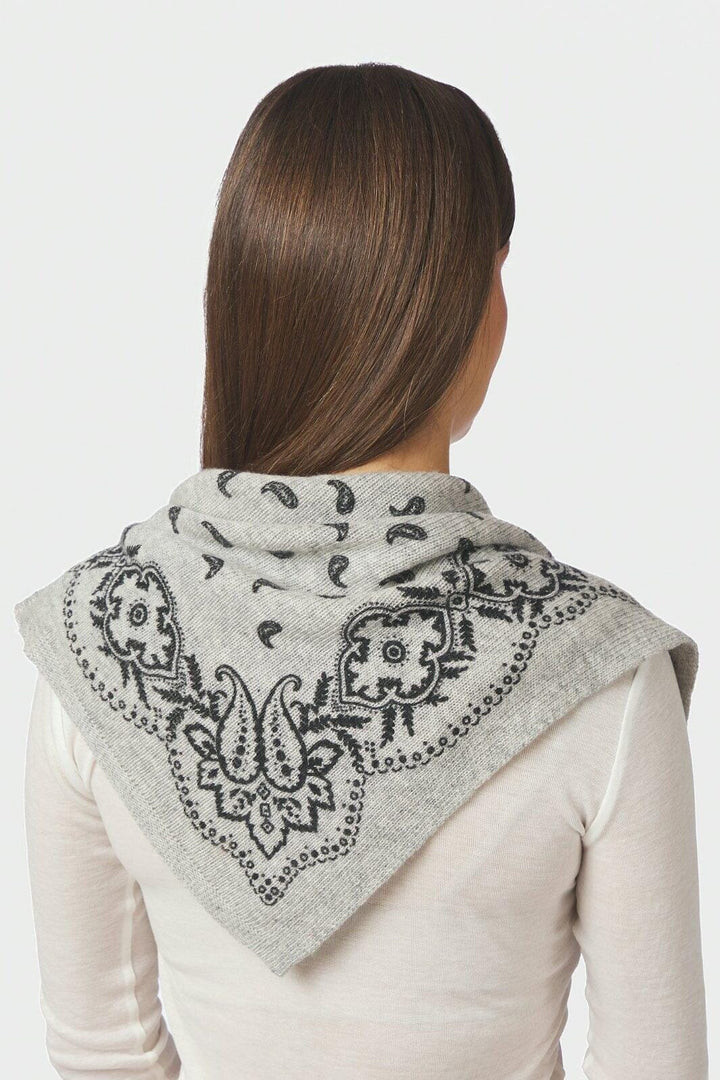 Neo Noir - Adelina Paisley Knit Scarf 169506 - 133 - Grey Melange Tørklæder 