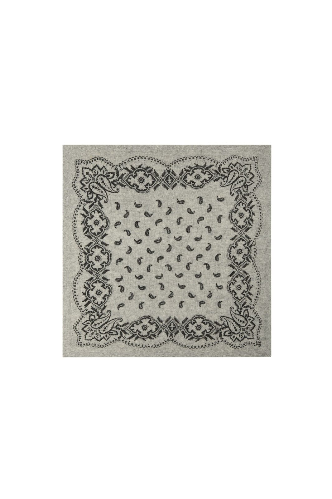 Neo Noir - Adelina Paisley Knit Scarf 169506 - 133 - Grey Melange