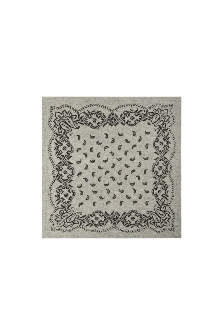 Neo Noir - Adelina Paisley Knit Scarf 169506 - 133 - Grey Melange