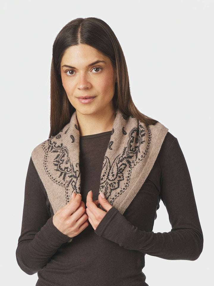 Neo Noir - Adelina Paisley Knit Scarf 169506 - 976 - Beige Melange Tørklæder 