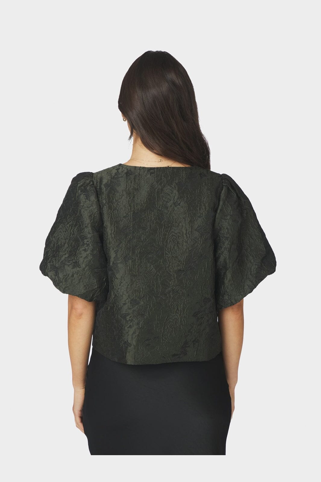 Neo Noir - Aisa Brocade Blouse 166369 - 155 - Dark Green