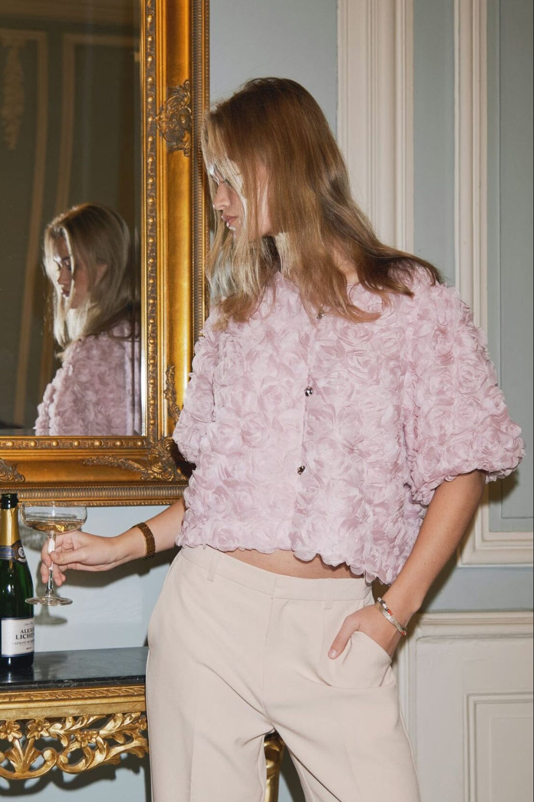 Neo Noir - Aisa Flower Blouse 168409 - 165 - Rose Cardigans 