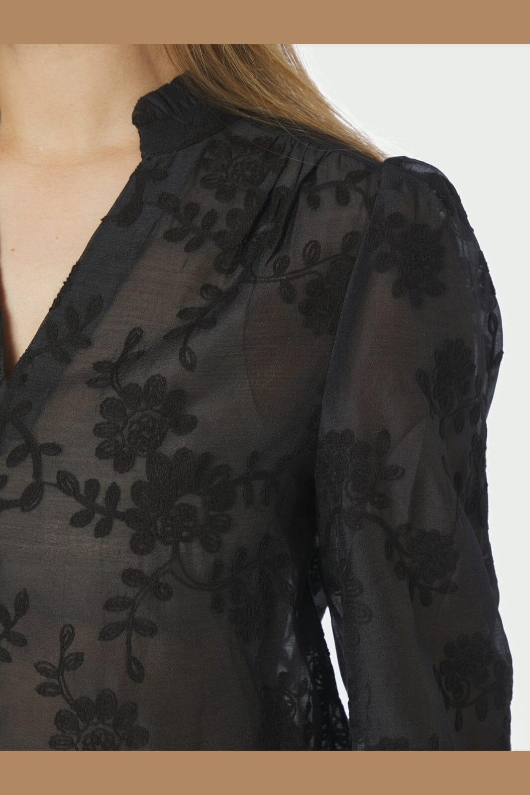 Neo Noir - Amara Emb. Blouse 170985 - 100 - Black