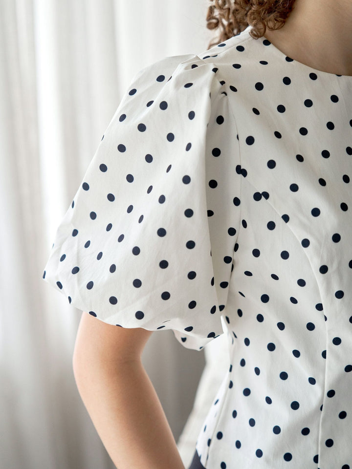 Neo Noir - Anela Dot Blouse 167821 - 120 - White Bluser 