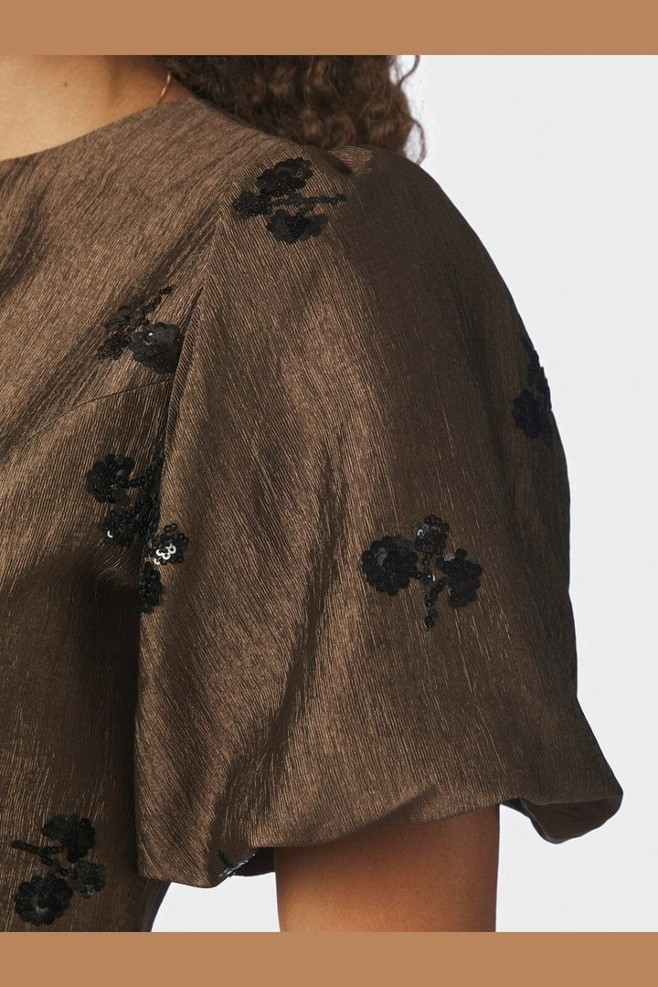 Neo Noir - Anela Sequins Blouse 171076 - 210 - Brown