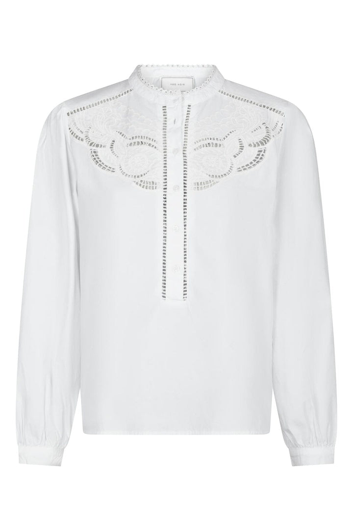 Neo Noir - Aneliah C Poplin Emb Blouse 169907 - 120 - White