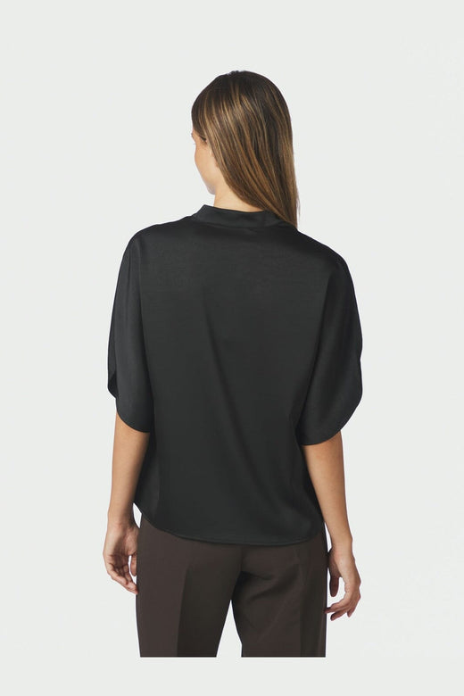 Neo Noir - Anelle Heavy Sateen Blouse 168286 - 100 - Black