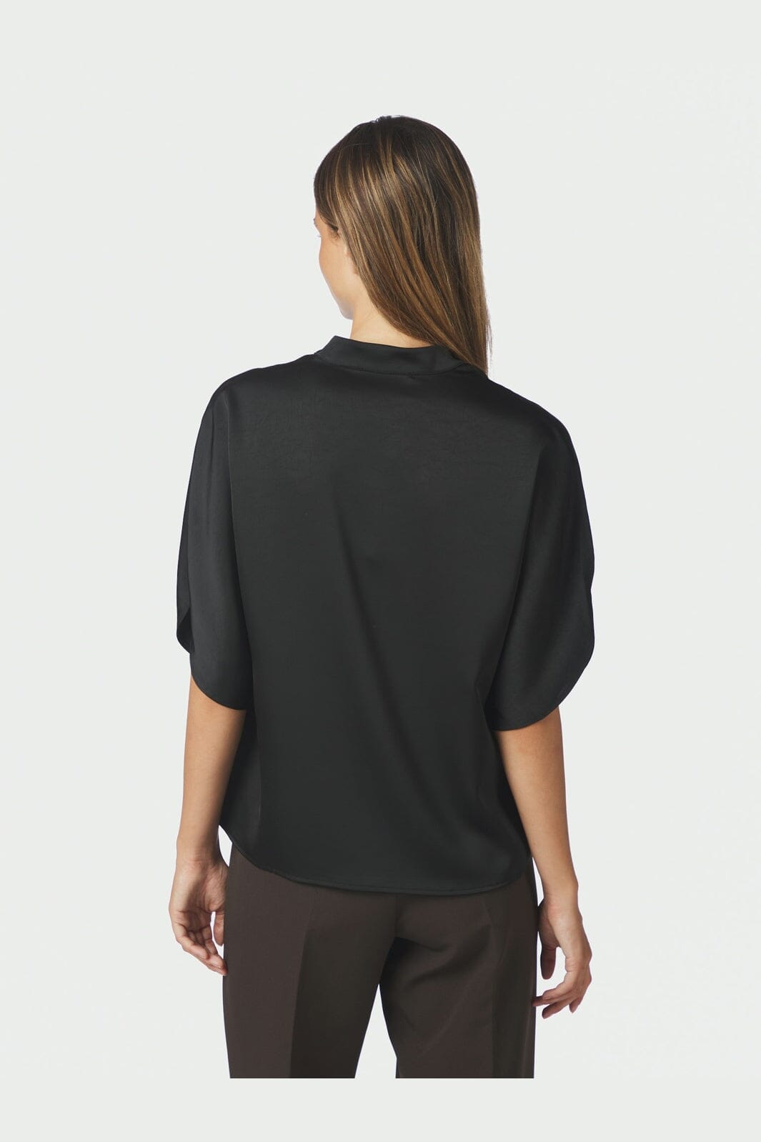 Neo Noir - Anelle Heavy Sateen Blouse 168286 - 100 - Black