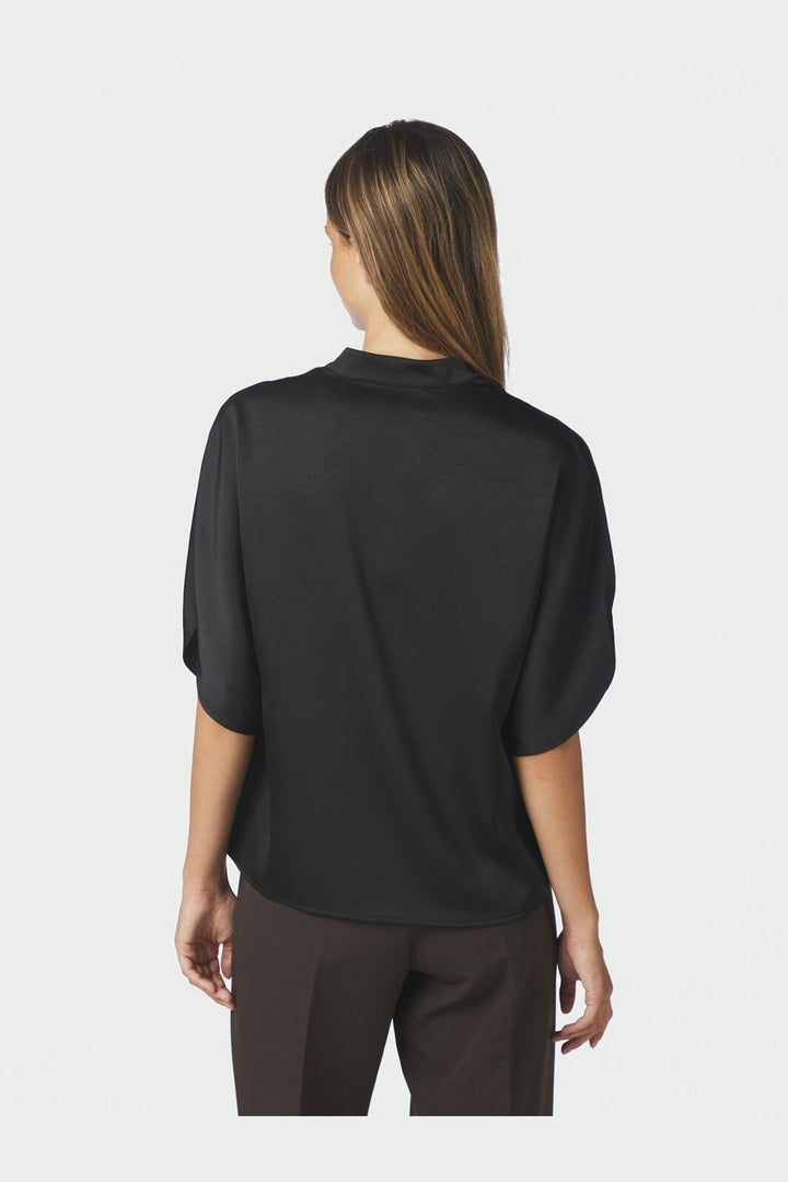 Neo Noir - Anelle Heavy Sateen Blouse 168286 - 100 - Black