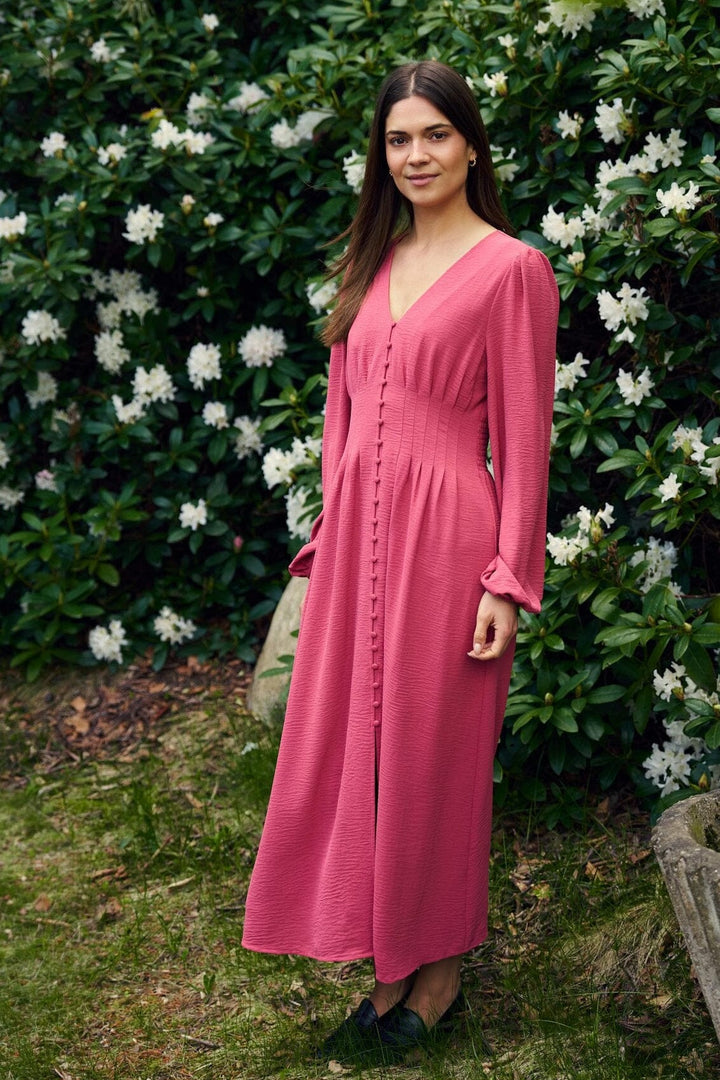 Neo Noir - Annelie Solid Crepe Dress 169135 - 430 - Cherry Pink Kjoler 