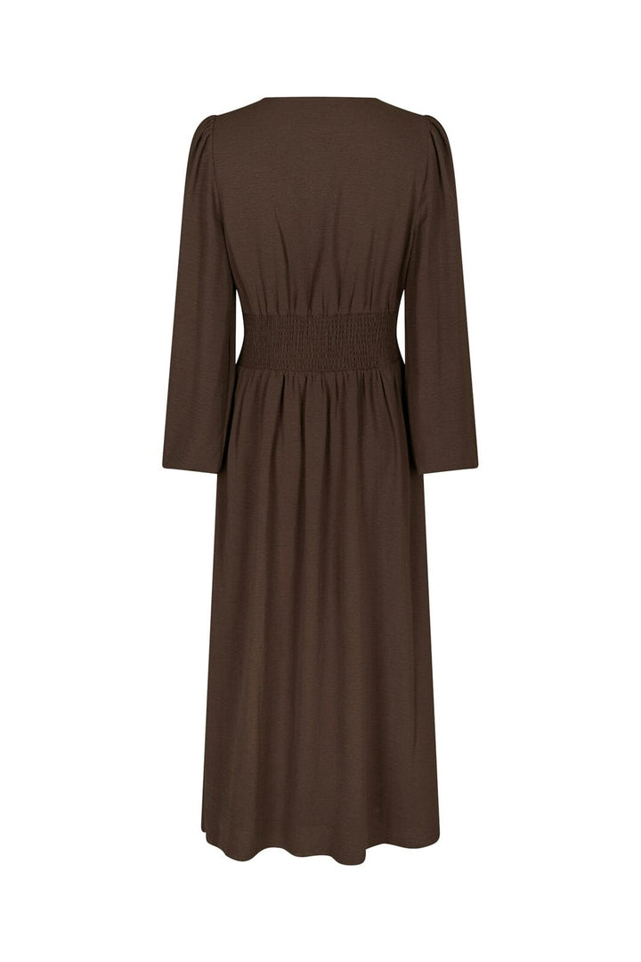 Neo Noir - Annelie Solid Crepe Dress 169135 - 676 - Dark Brown