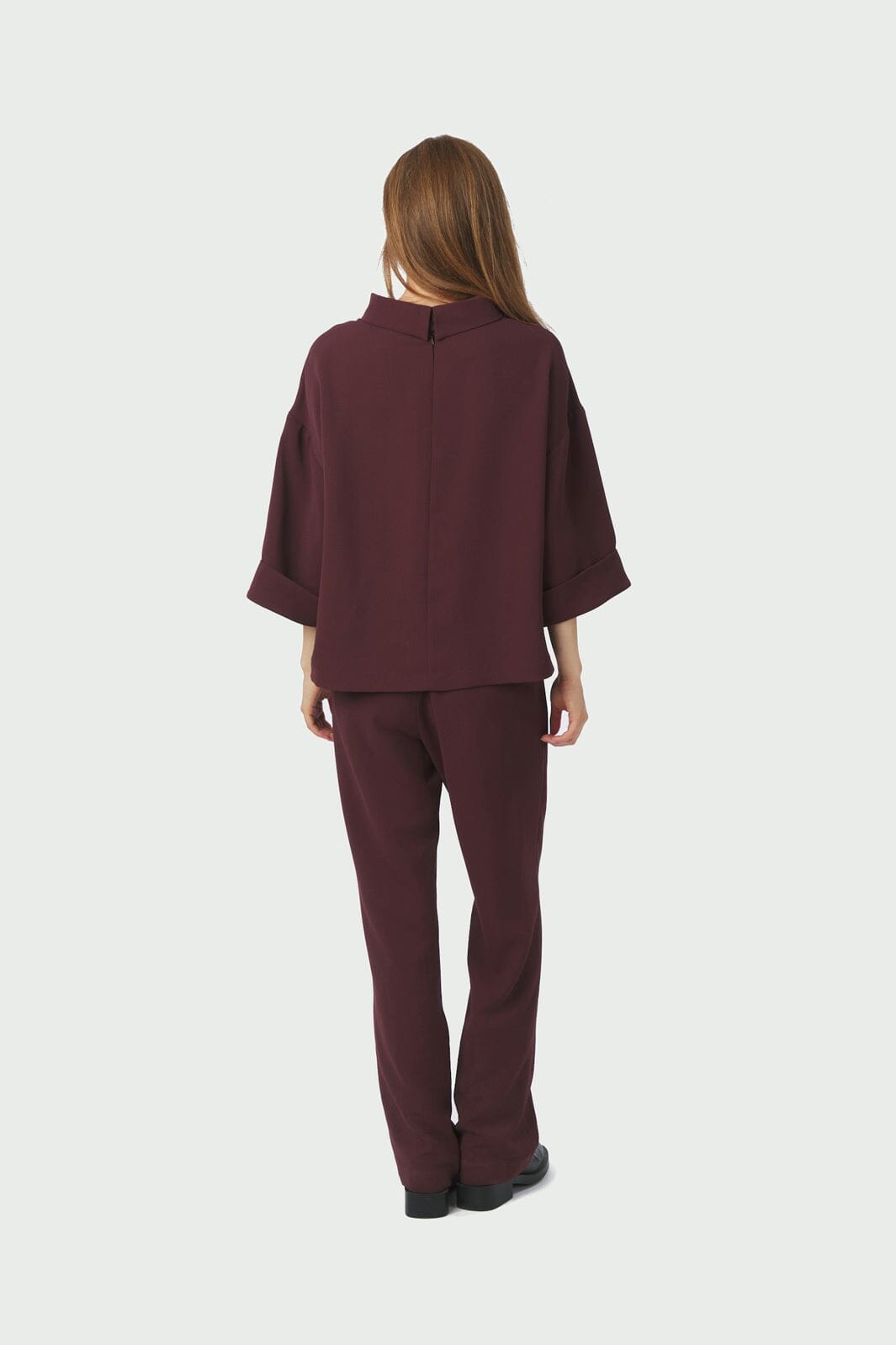 Neo Noir - Arlo Crepe Jumpsuit 160807 - 174 - Burgundy