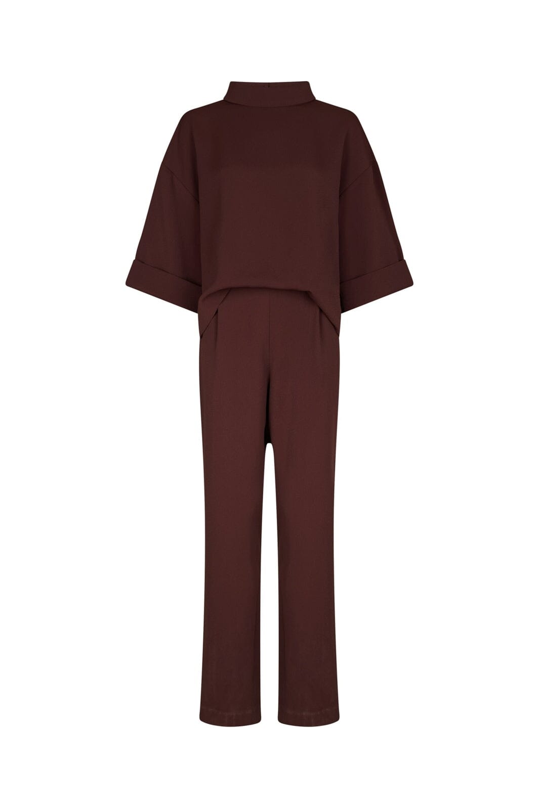 Neo Noir - Arlo Crepe Jumpsuit 160807 - 174 - Burgundy