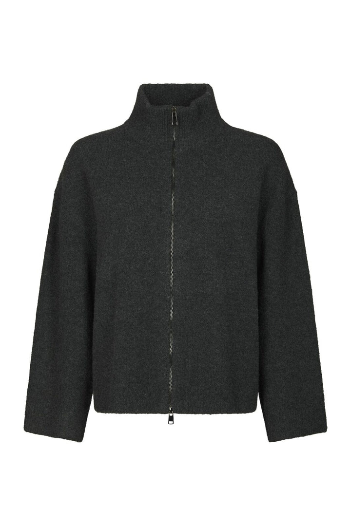 Neo Noir - Asley Zip Knit Cardigan 164973 - 132 - Antracit