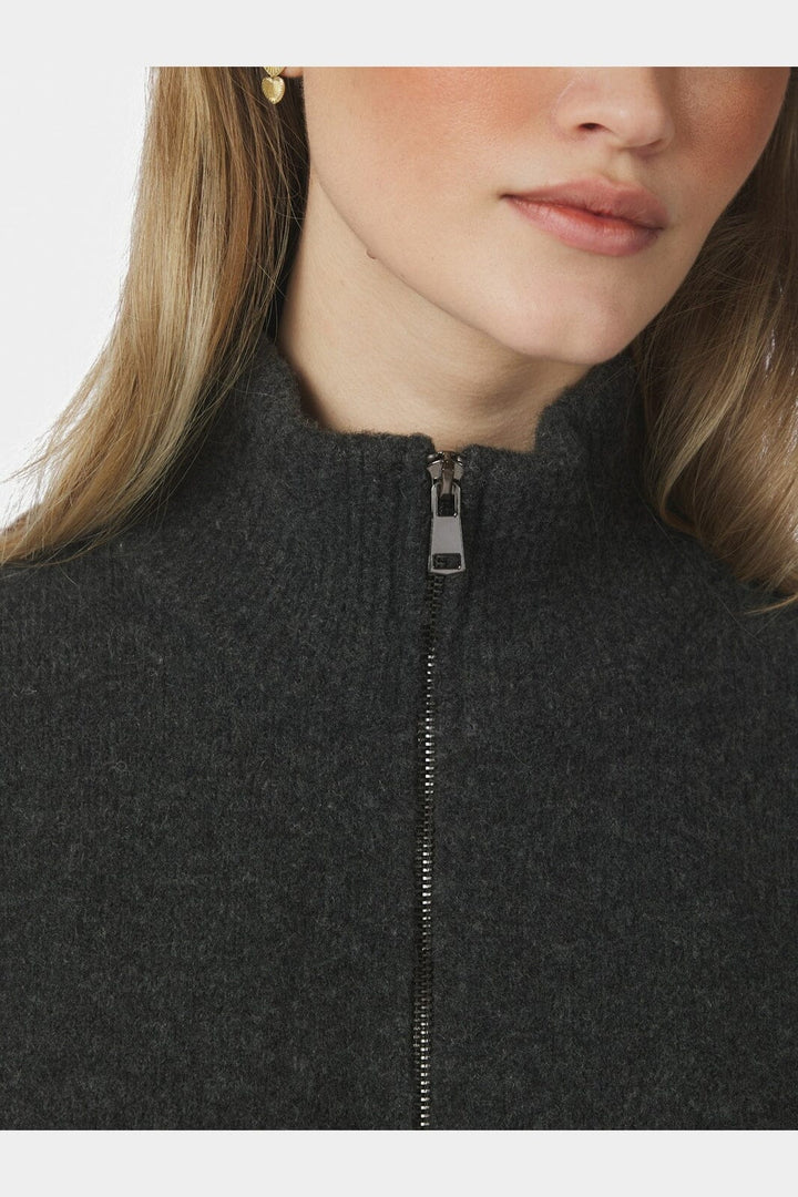 Neo Noir - Asley Zip Knit Cardigan 164973 - 132 - Antracit