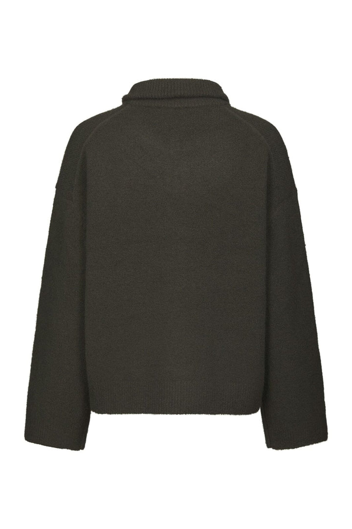 Neo Noir - Asley Zip Knit Cardigan 164973 - 456 - Moss Green