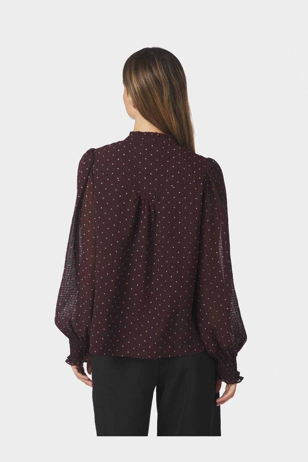 Neo Noir - Astrida Dotted Blouse 170798 - 174 - Burgundy