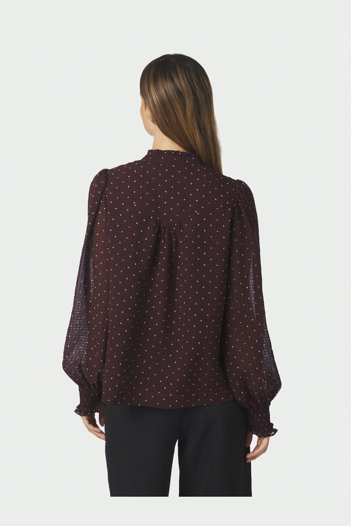 Neo Noir - Astrida Dotted Blouse 170798 - 174 - Burgundy