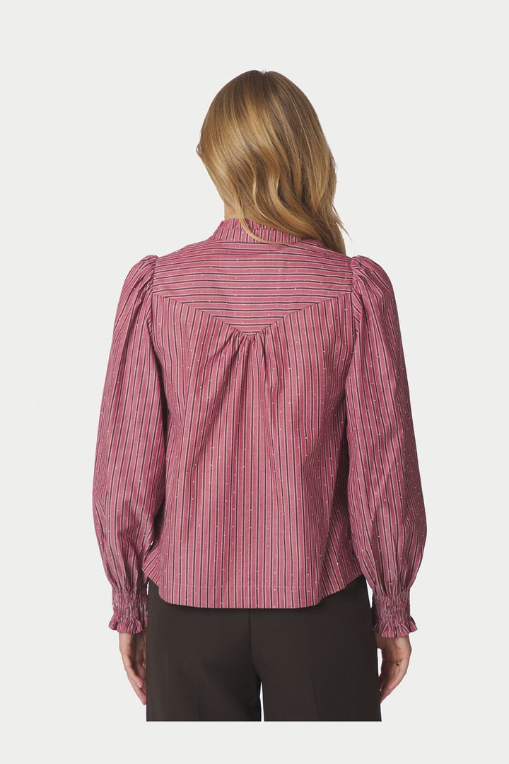 Neo Noir - Astrida Soft Stripe Stone Blouse 170370 - 393 - Dark Rose