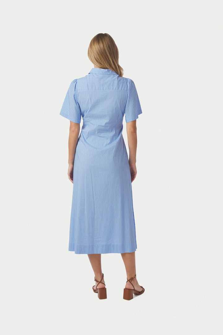 Neo Noir - Baia Stripe Poplin Dress 167585 - 145 - Light Blue