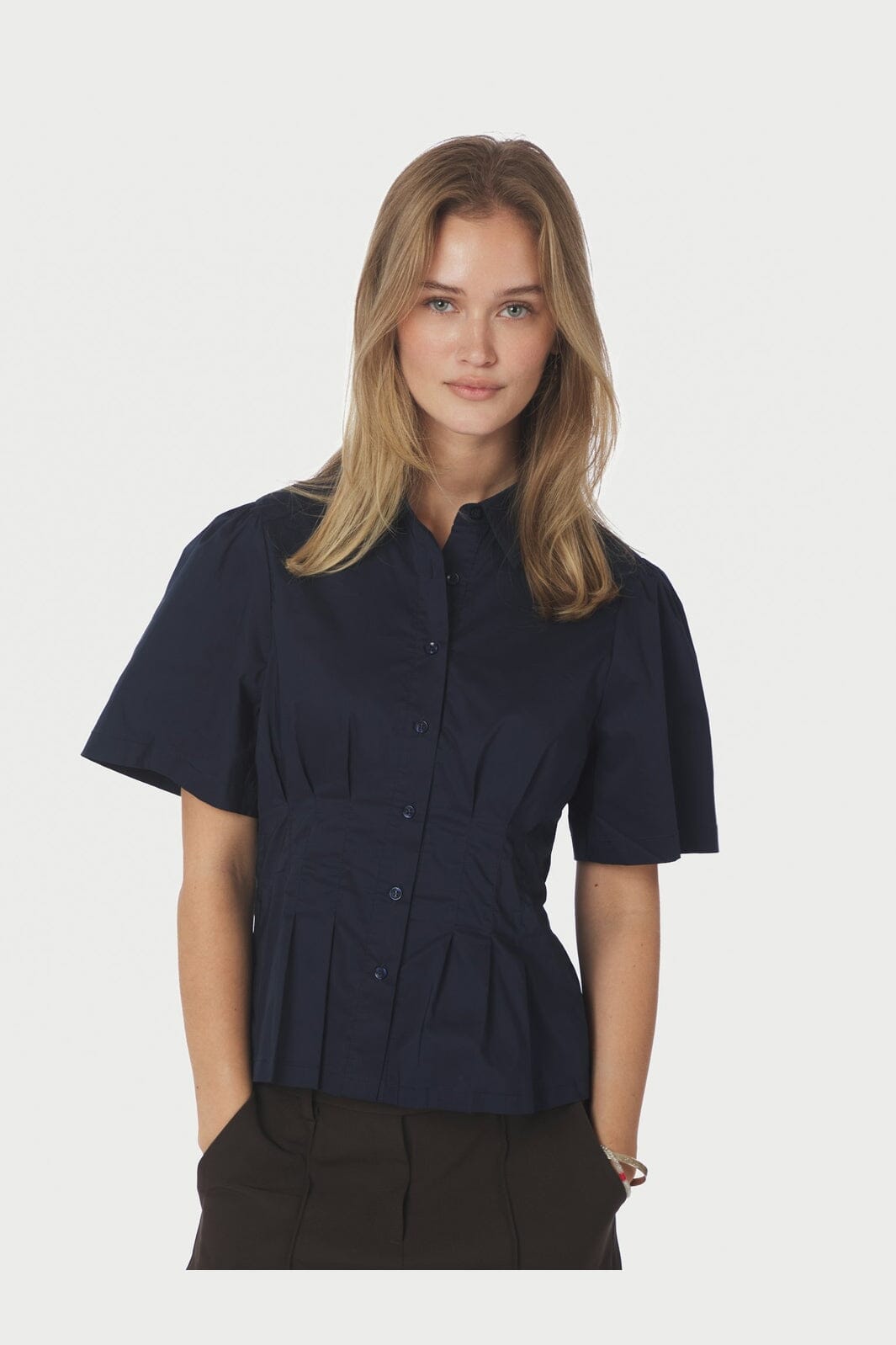 Neo Noir - Balara Poplin Shirt 167002 - 141 - Navy