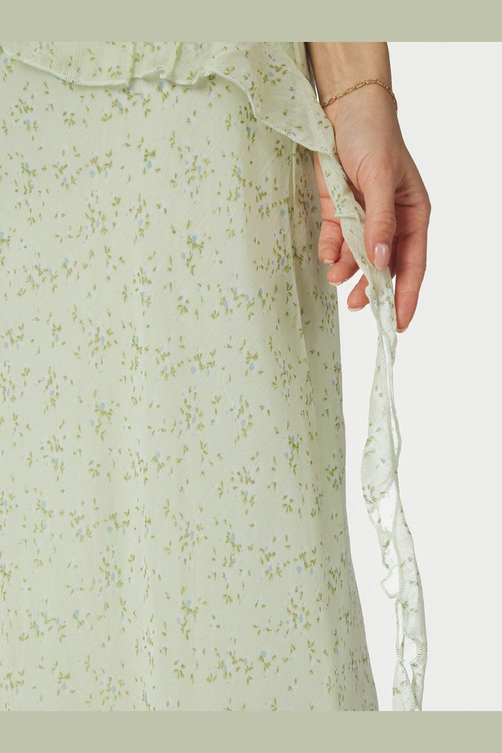 Neo Noir - Belena Leafy Ditsy Dress 169358 - 154 - Light Green