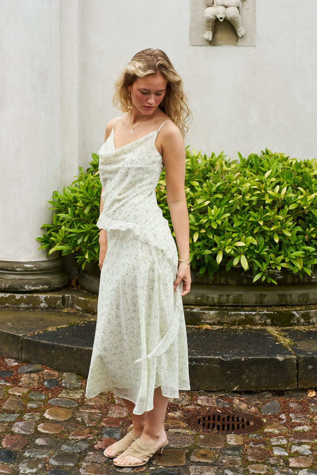 Neo Noir - Belena Leafy Ditsy Dress 169358 - 154 - Light Green Kjoler 