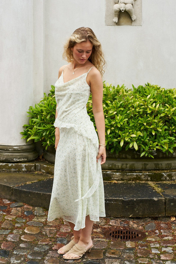 Neo Noir - Belena Leafy Ditsy Dress 169358 - 154 - Light Green Kjoler 