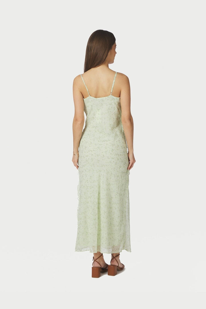 Neo Noir - Belena Leafy Ditsy Dress 169358 - 154 - Light Green