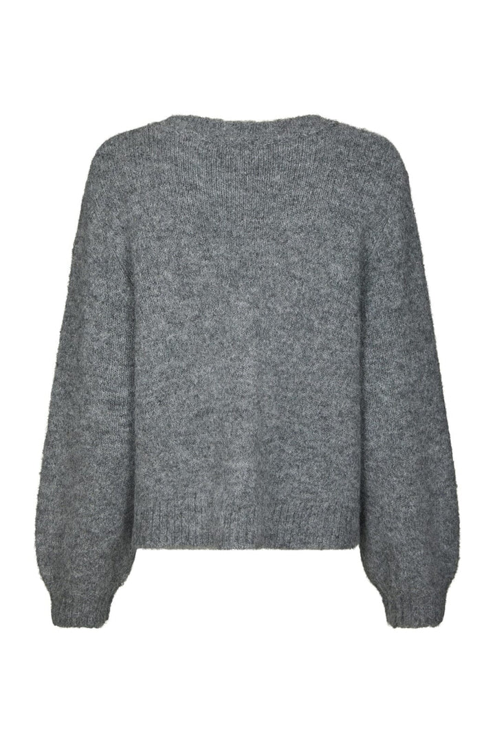Neo Noir - Beleney Small Check Fluff Cardigan 169343 - 104 - Dark Grey