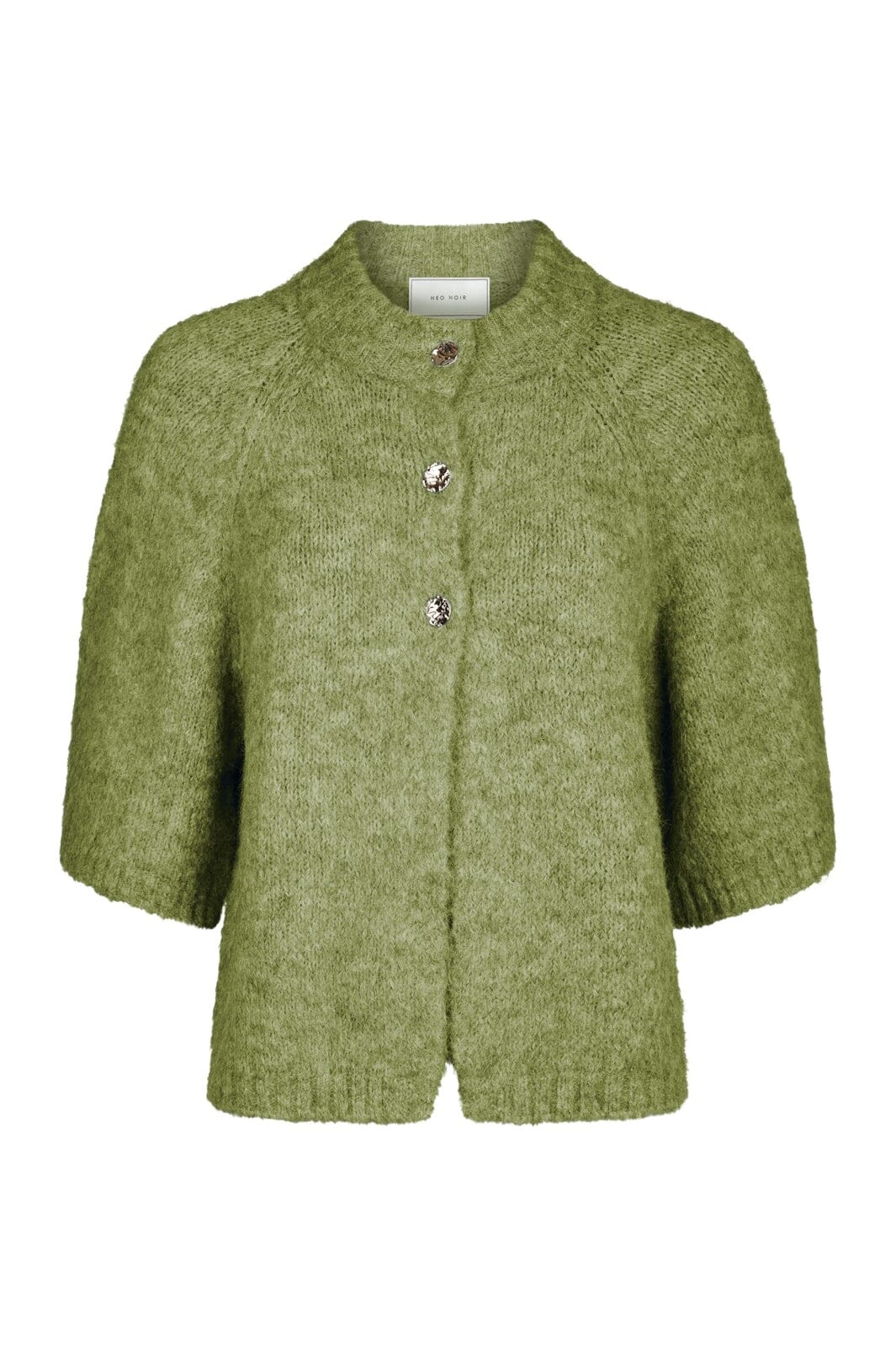 Neo Noir - Benuta Fluffy Knit Cardigan 165816 - 723 - Dusty Green