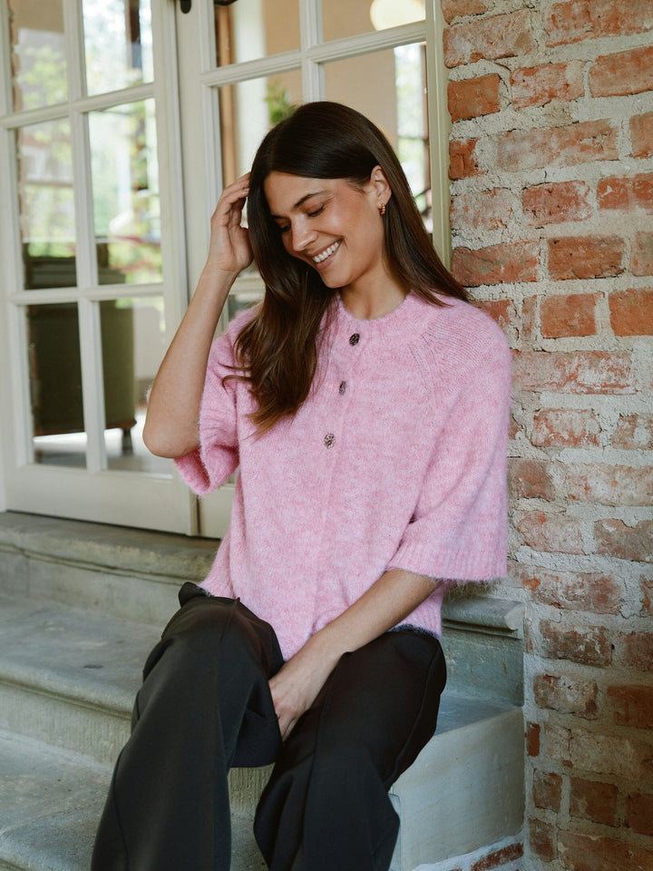 Neo Noir - Benuta Fluffy Knit Cardigan 165816 - 754 - Light Pink Cardigans 