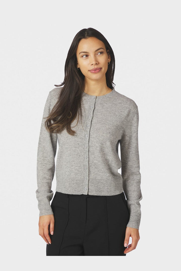 Neo Noir - Bina Wool Knit Cardigan 167771 - 133 - Grey Melange