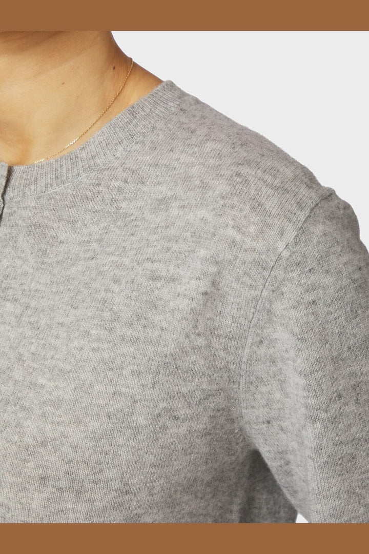 Neo Noir - Bina Wool Knit Cardigan 167771 - 133 - Grey Melange