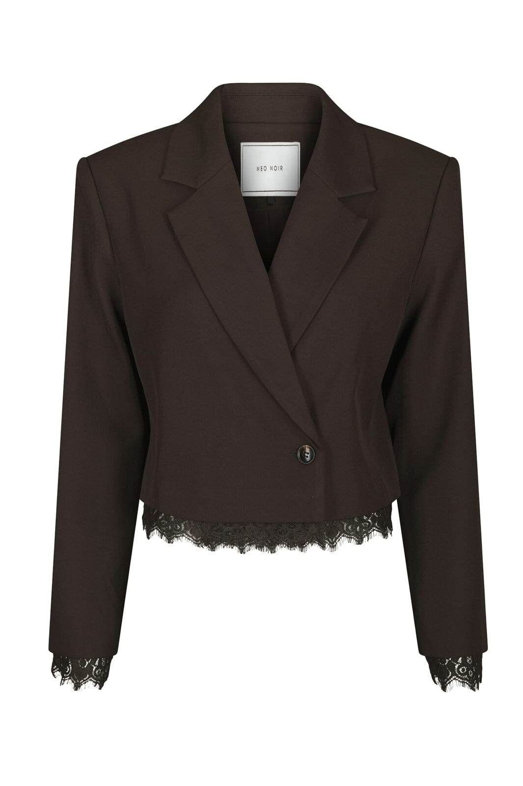 Neo Noir - Blythe Structure Lace Blazer 170658 - 676 - Dark Brown