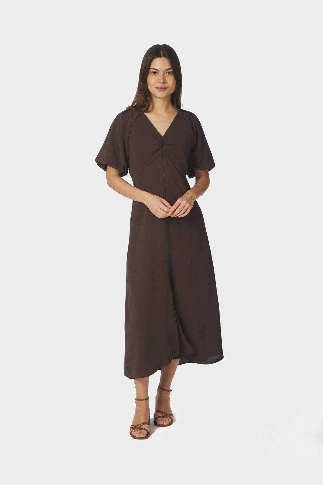 Neo Noir - Bomba Structure Solid Dress 169248 - 676 - Dark Brown