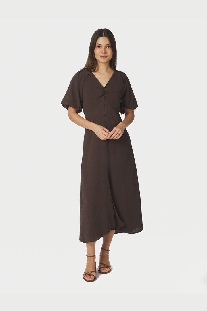 Neo Noir - Bomba Structure Solid Dress 169248 - 676 - Dark Brown