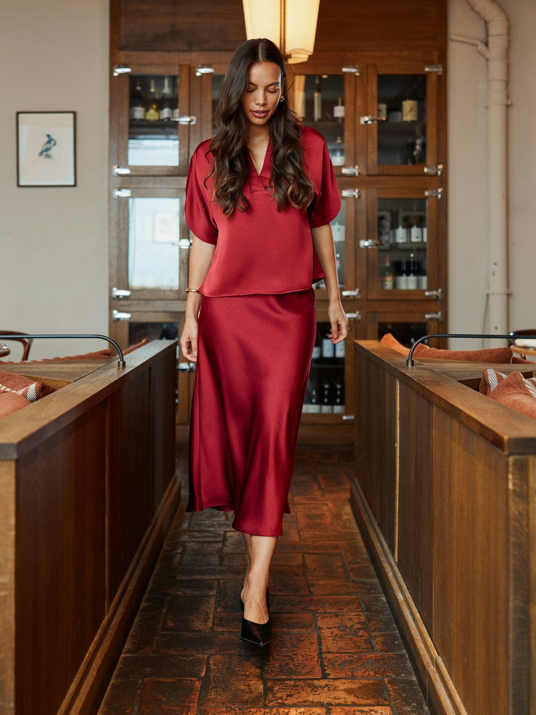 Neo Noir - Bovary Skirt 157755 - 321 - Dark Red Nederdele 