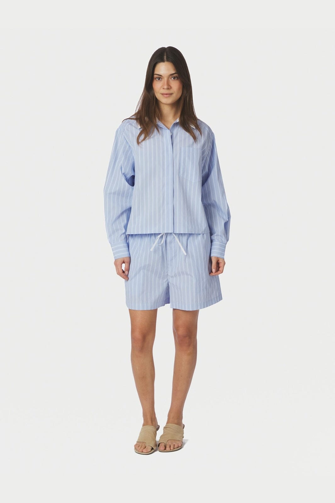 Neo Noir - Camell Stripe Shorts 169225 - 665 - Light Blue Stripe