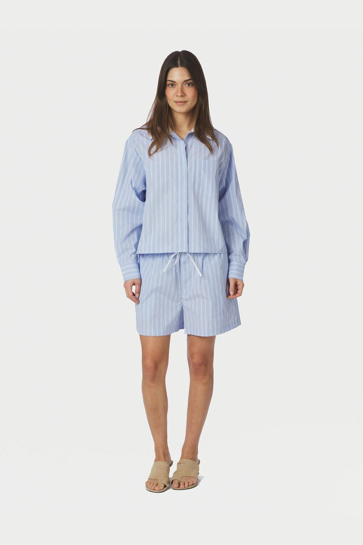 Neo Noir - Camell Stripe Shorts 169225 - 665 - Light Blue Stripe