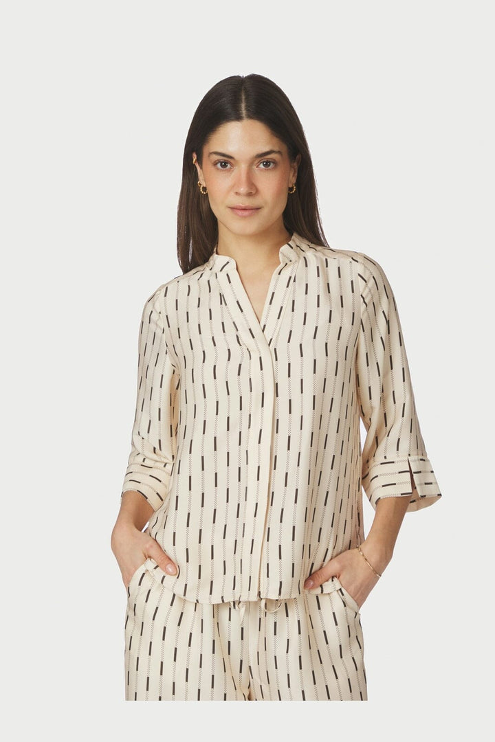 Neo Noir - Camile Print Blouse 169302 - 122 - Creme