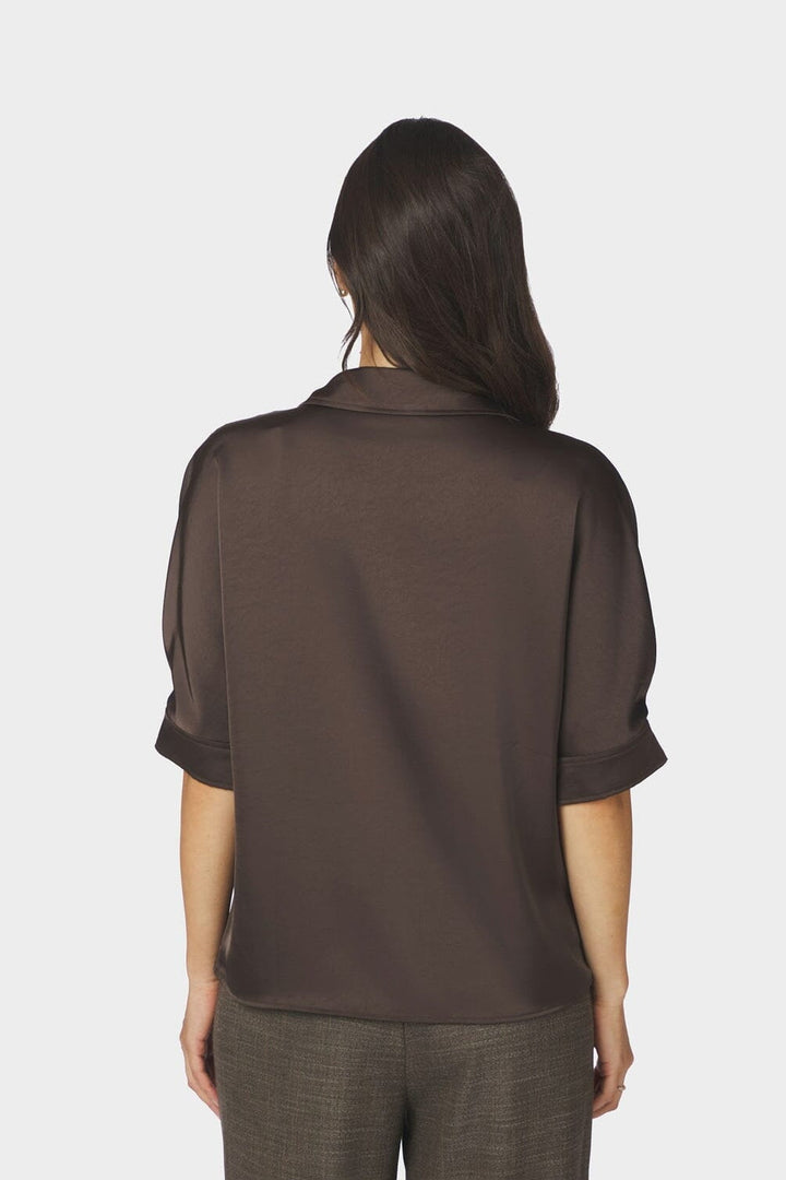Neo Noir - Carm Heavy Sateen Shirt 170699 - 676 - Dark Brown