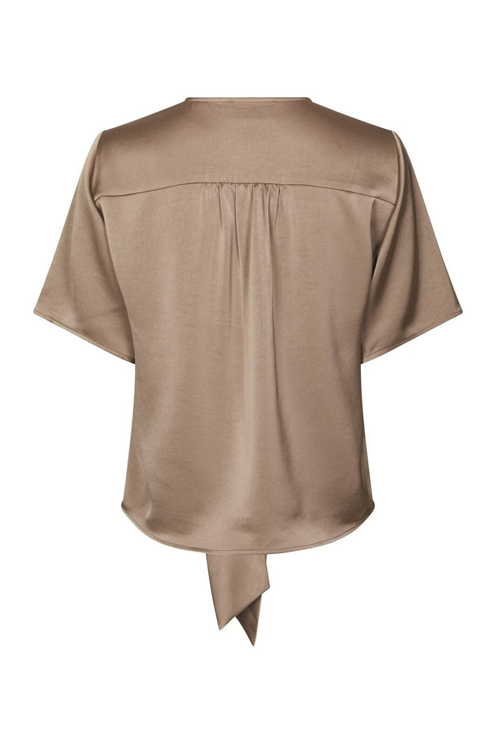 Neo Noir - Casadia Heavy Sateen Blouse 165695 - 811 - Dark Taupe