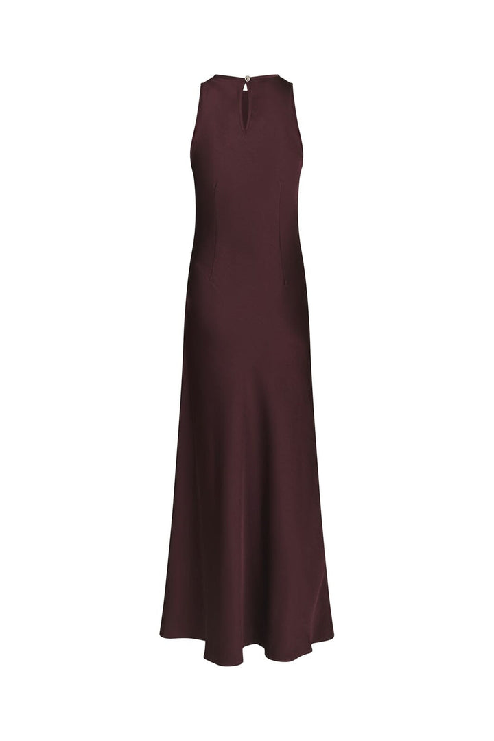 Neo Noir - Celinie Heavy Sateen Dress 165621 - 174 - Burgundy