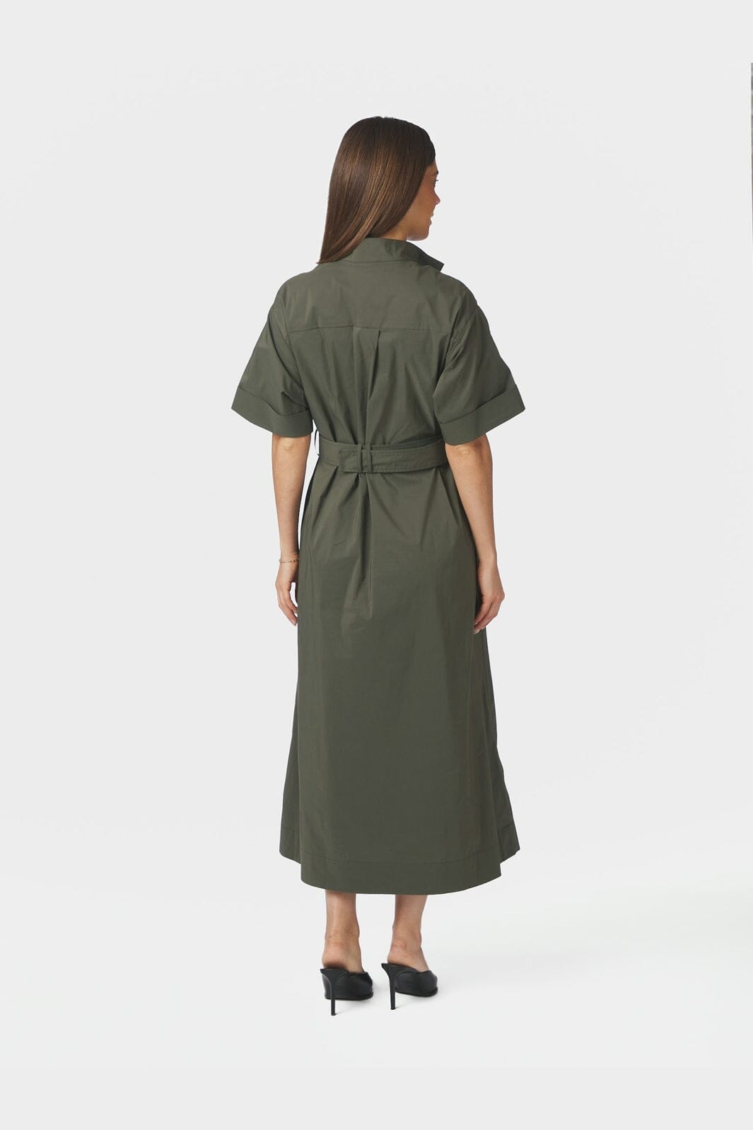 Neo Noir - Cina Poplin Dress 170039 - 151 - Army