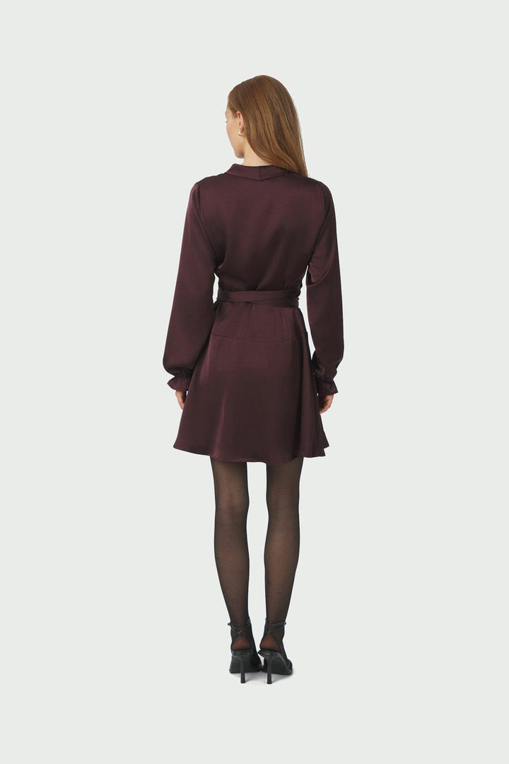 Neo Noir - Colbie Heavy Sateen Dress 166483 - 174 - Burgundy