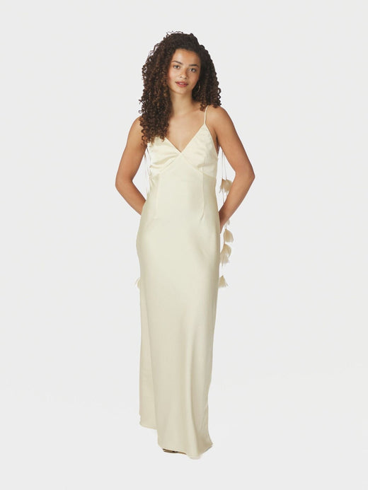 Neo Noir - Colly Heavy Sateen Dress 166978 - 191 - Light Yellow Kjoler 