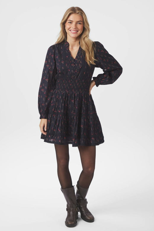 Neo Noir - Cornell Fine Print Dress 166552 - 702 - Dark Navy