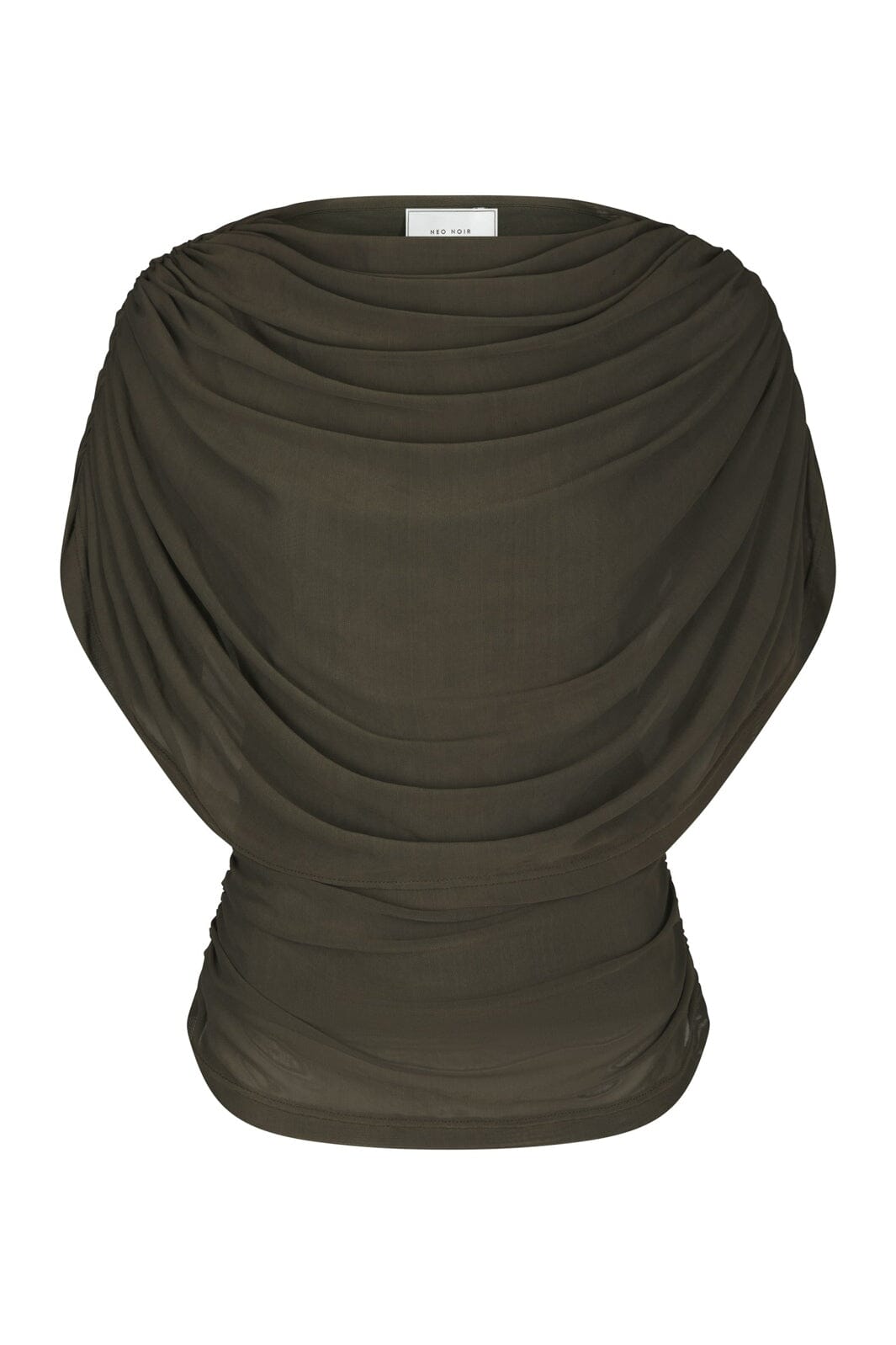 Neo Noir - Cottuna Drapy Mesh Top 167205 - 151 - Army