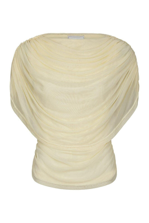 Neo Noir - Cottuna Drapy Mesh Top 167205 - 191 - Light Yellow